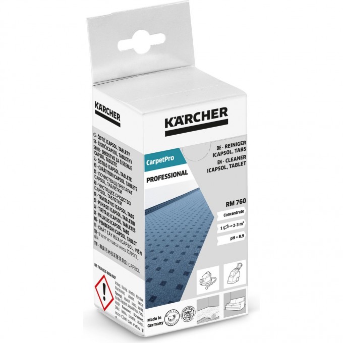 Средство для очистки ковров и мягкой мебели KARCHER RM 760 в таблетках 16 шт 6.295-850 Средство для очистки ковров и мягкой мебели KARCHER RM 760 в таблетках 16 шт 6.295-850